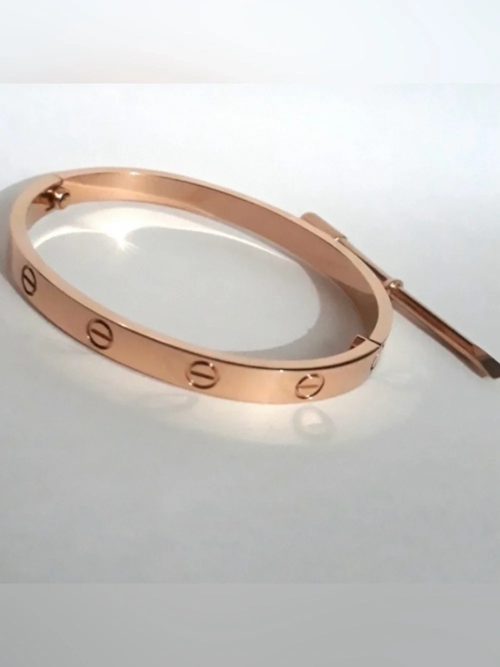 Generic Rose Gold Screw Cuff Bangle Bracelet with Screwdriver